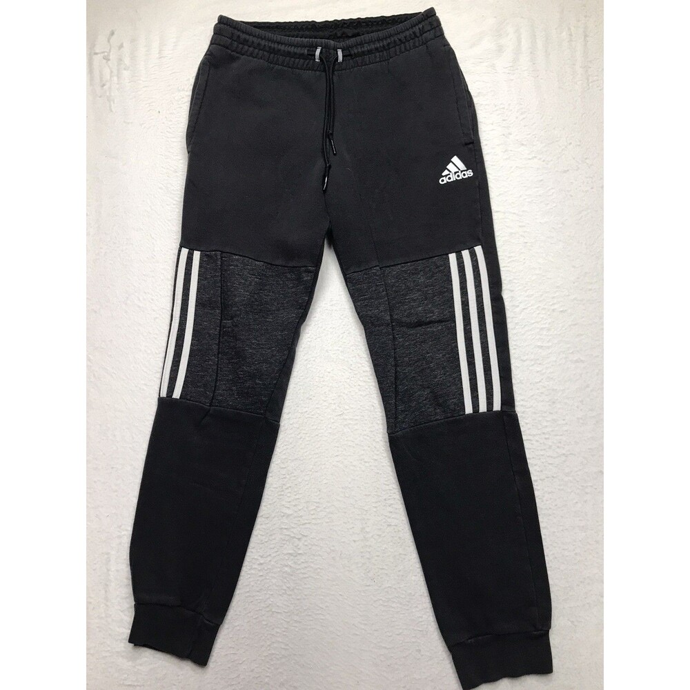 ADIDAS Jogger Men S (28x29) Black Panel Leg 2 Pocket Drawstring